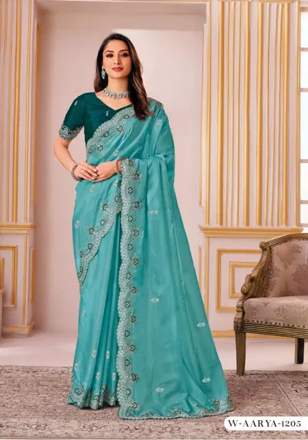 Aarya By Rajguru Fancy Work Wholesale Designer Saree Wholesale Market